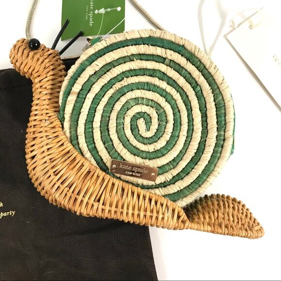 Kate spade zig zag snail wicker formed crossbody purse RARE - Picture 3 of 6